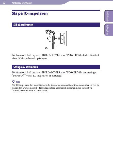 Sony ICD-UX522F - ICD-UX522F Consignes d&rsquo;utilisation Su&eacute;dois