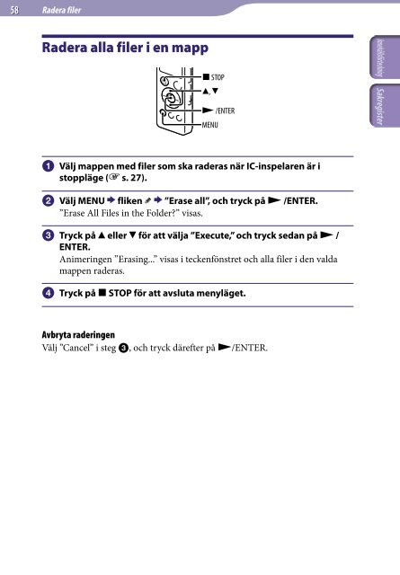 Sony ICD-UX522F - ICD-UX522F Consignes d&rsquo;utilisation Su&eacute;dois