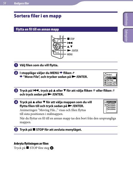 Sony ICD-UX522F - ICD-UX522F Consignes d&rsquo;utilisation Su&eacute;dois