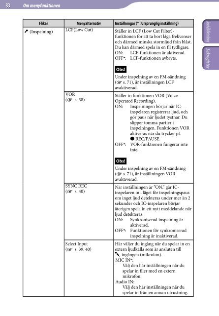 Sony ICD-UX522F - ICD-UX522F Consignes d&rsquo;utilisation Su&eacute;dois