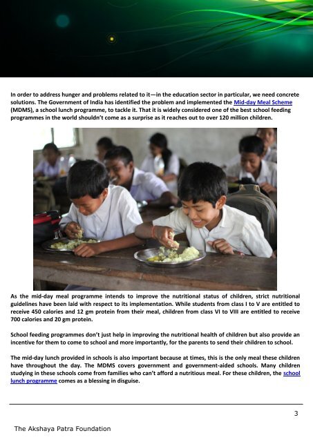 Necessity of Nutrition for Children to have better Education