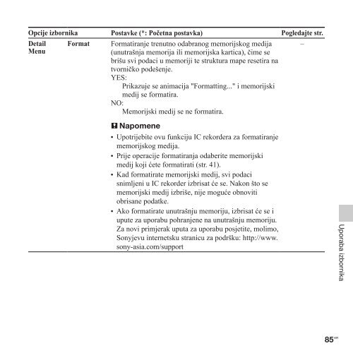 Sony ICD-PX312 - ICD-PX312 Consignes d&rsquo;utilisation Croate