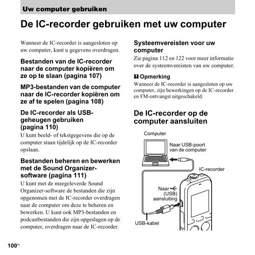 Sony ICD-PX312 - ICD-PX312 Consignes d&rsquo;utilisation N&eacute;erlandais