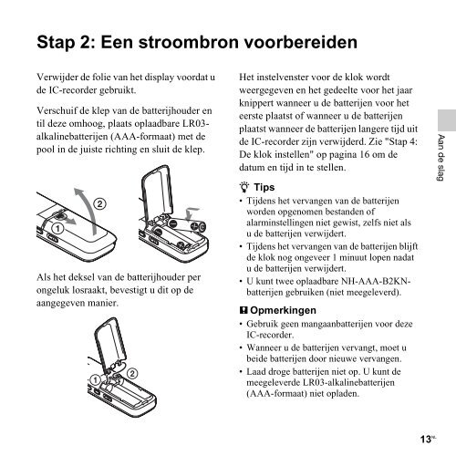 Sony ICD-PX312 - ICD-PX312 Consignes d&rsquo;utilisation N&eacute;erlandais