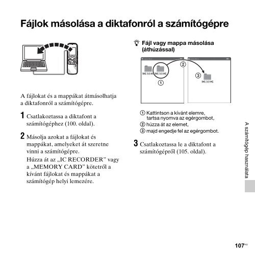 Sony ICD-PX312 - ICD-PX312 Consignes d&rsquo;utilisation Hongrois