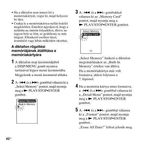 Sony ICD-PX312 - ICD-PX312 Consignes d&rsquo;utilisation Hongrois