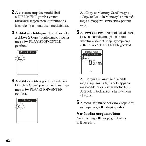 Sony ICD-PX312 - ICD-PX312 Consignes d&rsquo;utilisation Hongrois