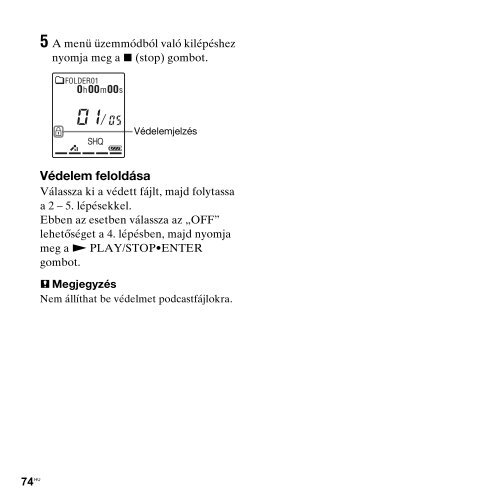 Sony ICD-PX312 - ICD-PX312 Consignes d&rsquo;utilisation Hongrois