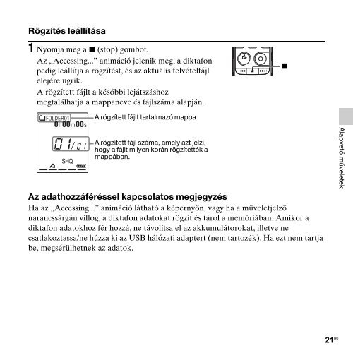 Sony ICD-PX312F - ICD-PX312F Consignes d&rsquo;utilisation Hongrois