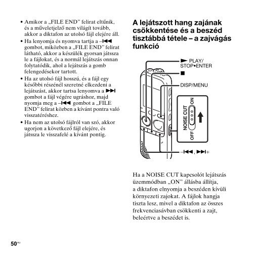 Sony ICD-PX312F - ICD-PX312F Consignes d&rsquo;utilisation Hongrois