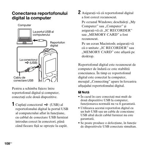 Sony ICD-PX312F - ICD-PX312F Consignes d&rsquo;utilisation Roumain