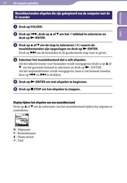 Sony ICD-UX522 - ICD-UX522 Consignes d&rsquo;utilisation N&eacute;erlandais