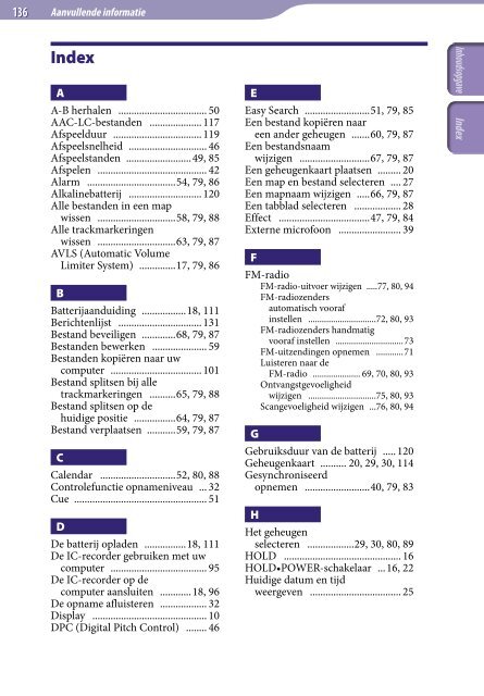 Sony ICD-UX522 - ICD-UX522 Consignes d&rsquo;utilisation N&eacute;erlandais