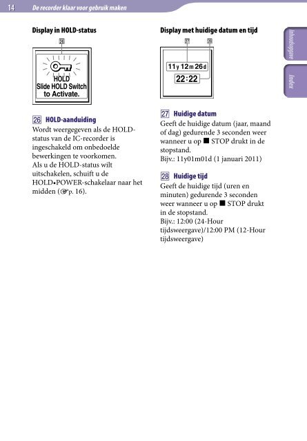 Sony ICD-UX522 - ICD-UX522 Consignes d&rsquo;utilisation N&eacute;erlandais