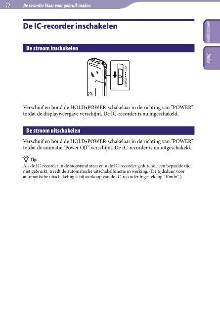 Sony ICD-UX522 - ICD-UX522 Consignes d&rsquo;utilisation N&eacute;erlandais