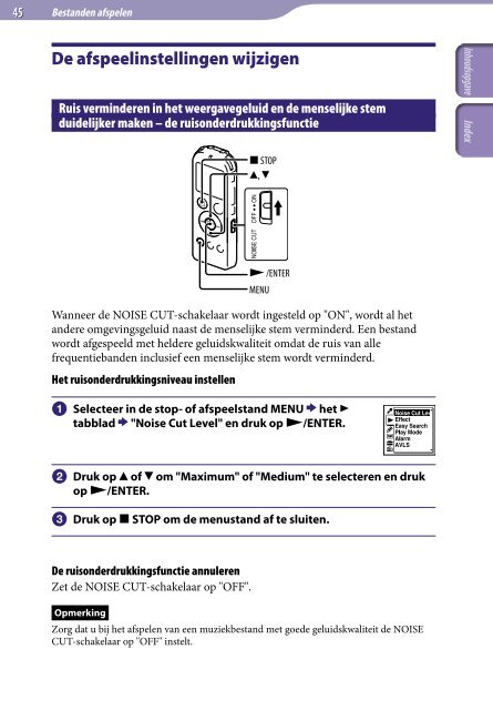 Sony ICD-UX522 - ICD-UX522 Consignes d&rsquo;utilisation N&eacute;erlandais