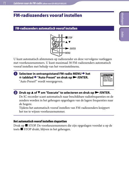 Sony ICD-UX522 - ICD-UX522 Consignes d&rsquo;utilisation N&eacute;erlandais