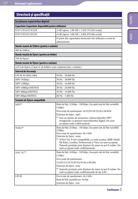 Sony ICD-UX522 - ICD-UX522 Consignes d&rsquo;utilisation Roumain