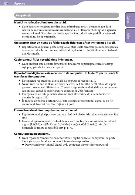 Sony ICD-UX522 - ICD-UX522 Consignes d&rsquo;utilisation Roumain