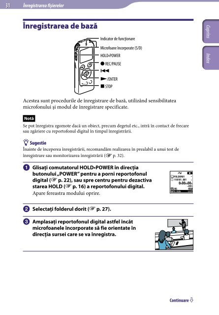 Sony ICD-UX522 - ICD-UX522 Consignes d&rsquo;utilisation Roumain