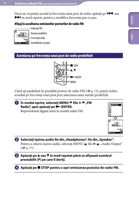 Sony ICD-UX522 - ICD-UX522 Consignes d&rsquo;utilisation Roumain