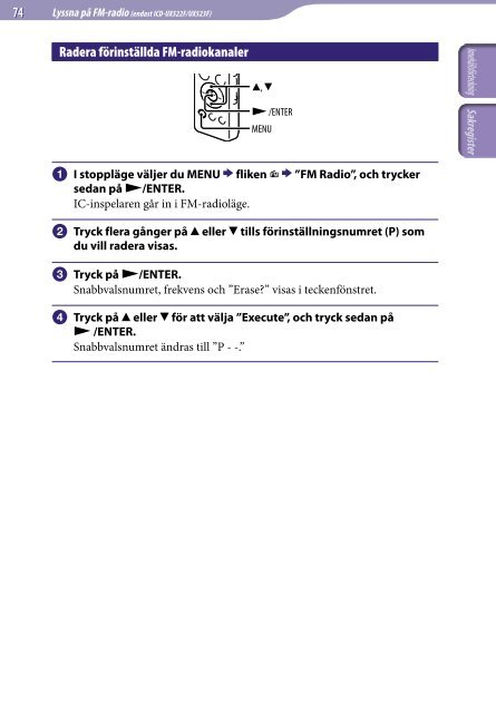 Sony ICD-UX522 - ICD-UX522 Consignes d&rsquo;utilisation Su&eacute;dois