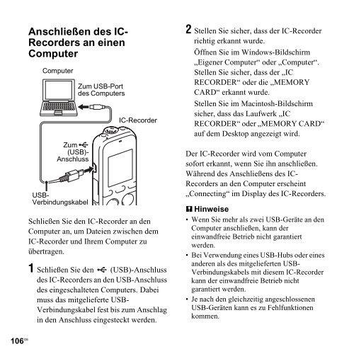 Sony ICD-PX312M - ICD-PX312M Consignes d&rsquo;utilisation Allemand