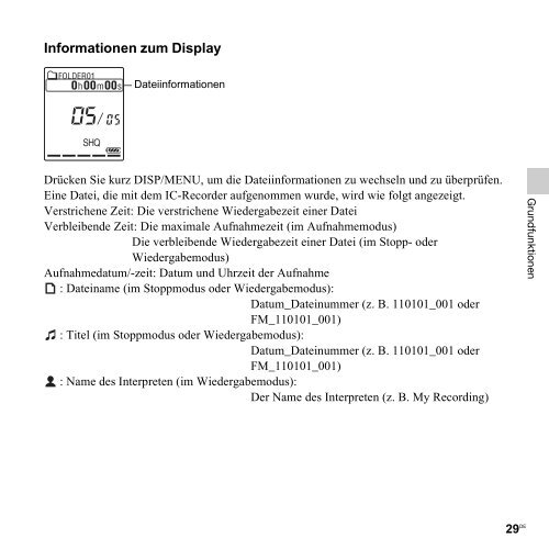 Sony ICD-PX312M - ICD-PX312M Consignes d&rsquo;utilisation Allemand