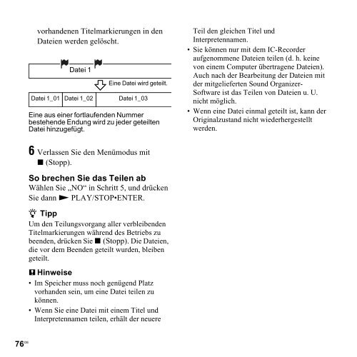 Sony ICD-PX312M - ICD-PX312M Consignes d&rsquo;utilisation Allemand