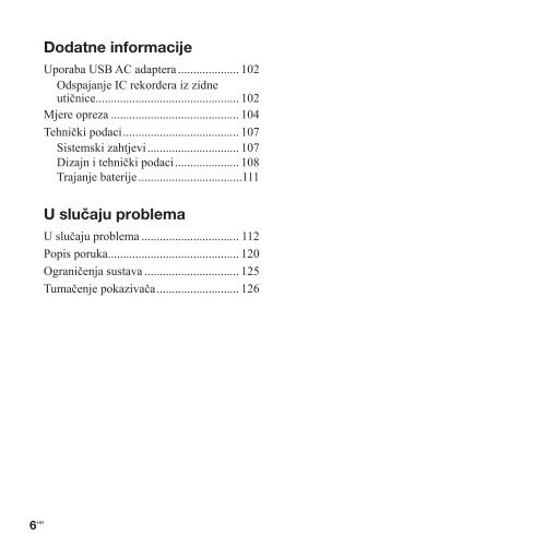 Sony ICD-PX312M - ICD-PX312M Consignes d&rsquo;utilisation Croate