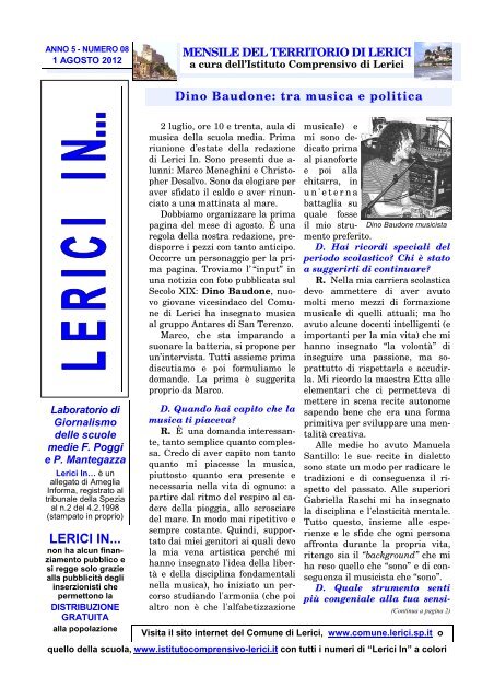 agosto 2012 / anno 5 - Comune di Lerici