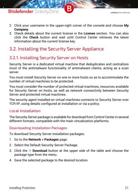 Bitdefender GravityZone InstallationGuide