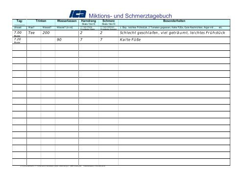 Schmerztagebuch Zum Ausdrucken