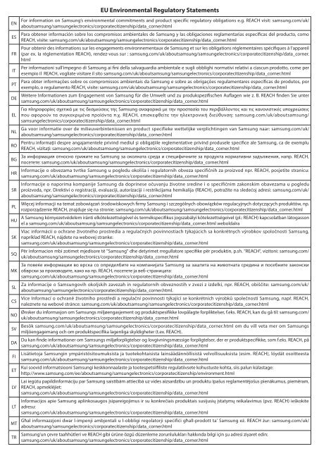 Samsung Cassette 1 voie (MH035FSEA ) - Instructions de s&eacute;curit&eacute; 0.15 MB, pdf, Anglais, Fran&ccedil;ais, ALLEMAND, Grec, Italien, Portugais, RUSSIE, Espagnol