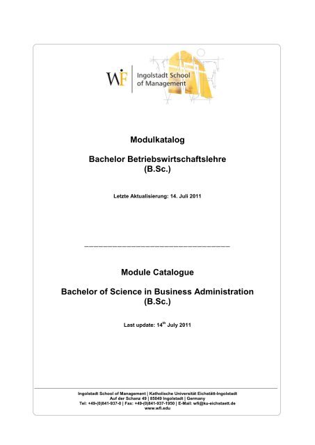 B.Sc. - Katholische Universität Eichstätt-Ingolstadt