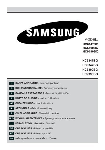 Samsung HC9190BX (HC9190BX/XEF ) - Manuel de l'utilisateur 0.31 MB, pdf, Anglais