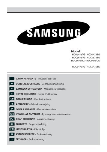 Samsung HCO9475TG (HCO9475TG/XEF ) - Manuel de l'utilisateur 0.93 MB, pdf, Anglais, DANOIS, NÃERLANDAIS, FINLANDAIS, FranÃ§ais, ALLEMAND, Italien, NORVÃGE, POLONAIS, Portugais, RUSSIE, Espagnol, SUÃDOIS