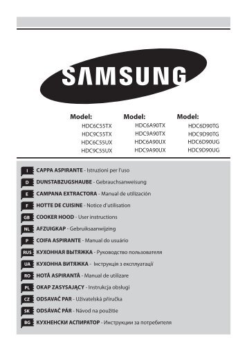 Samsung HDC6C55UX/EUR (HDC6C55UX/EUR ) - Manuel de l'utilisateur 1.3 MB, pdf, Anglais, BULGARE, TCHÃQUE, NÃERLANDAIS, FranÃ§ais, ALLEMAND, Italien, POLONAIS, Portugais, Roumain, RUSSIE, Espagnol, UKRAINE