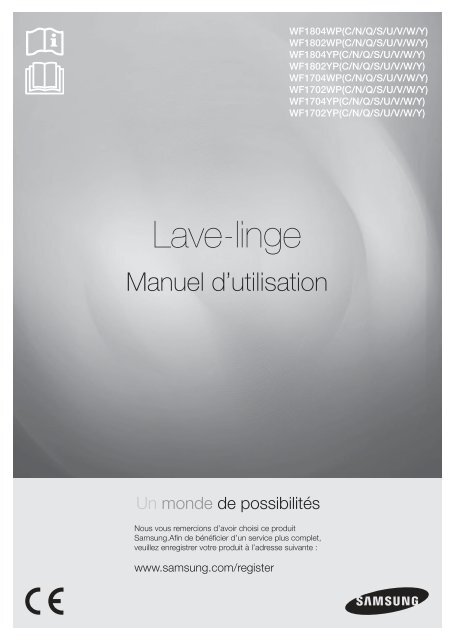 Samsung Lave Linge Ecobubble 8kg 1400tours Wf1804wpc Wf1804wpc Xef Manuel De L Utilisateur User Manual 5 02