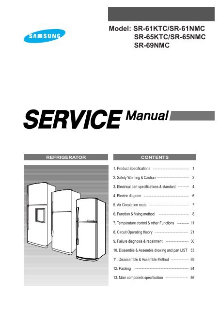 Samsung SR-61KTC (SG609ECSWQ/CAF ) - Manuel de l'utilisateur 2.56 MB, pdf,  Anglais