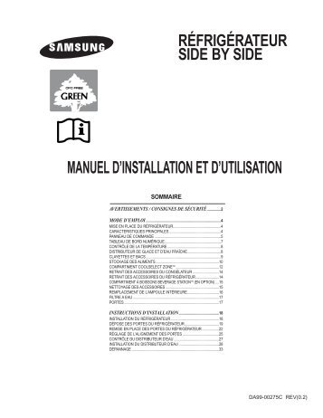 Samsung RS25KCNS (RS25KCNS1/XEF ) - Manuel de l'utilisateur 2.71 MB, pdf, FranÃ§ais