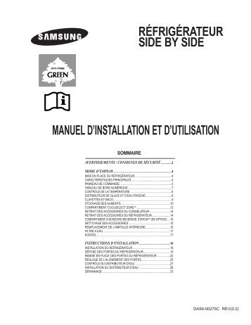 Samsung RS25KCSL (RS25KCSL1/XEF ) - Manuel de l'utilisateur 2.71 MB, pdf, FranÃ§ais