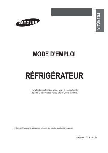 Samsung RT52EASW (RT52EASW1/CAF ) - Manuel de l'utilisateur 0.89 MB, pdf, FranÃ§ais