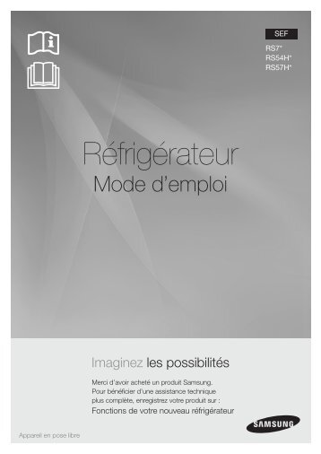 Samsung RS7547BHCSP (RS7547BHCSP/EF ) - Manuel de l'utilisateur 2.22 MB, pdf, FranÃ§ais