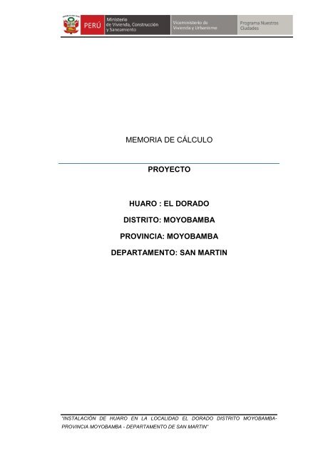 Memoria de Cálculo Estructural de Huaro El Dorado