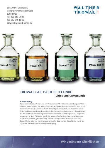 Keramik-Schleifkörper - Wieland + Oertli AG