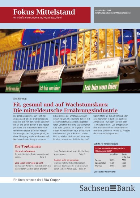 Ernährungsindustrie in Mitteldeutschland - Sachsen Bank