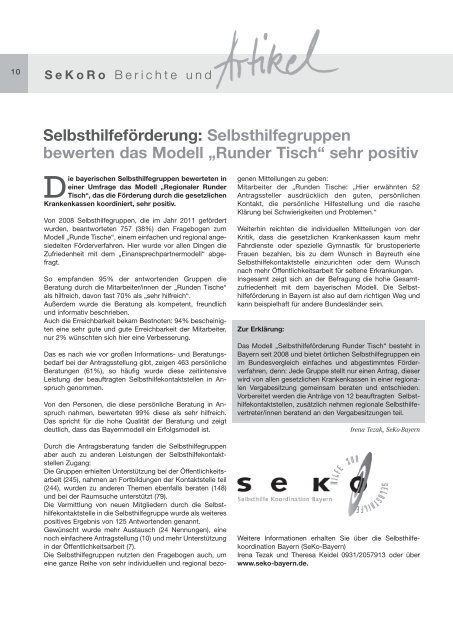 Selbsthilfegruppen - Selbsthilfekontaktstelle Rosenheim - SeKoRo