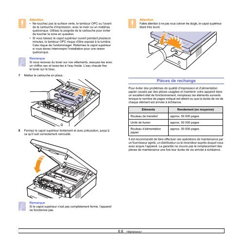 Samsung 16ppm Imprimante laser mono ML-1630 (ML-1630/SEE ) - Manuel de l'utilisateur 6.03 MB, pdf, Fran&ccedil;ais