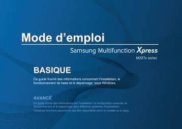 Samsung SL-M2070F Imprimante multifonction laser monochrome 3-en-1 (20 ppm) (SL-M2070F/SEE ) - Manuel de l'utilisateur 36.46 MB, pdf, FranÃ§ais